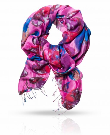 Палантин Женский S30-BIGFLOWER/PINK